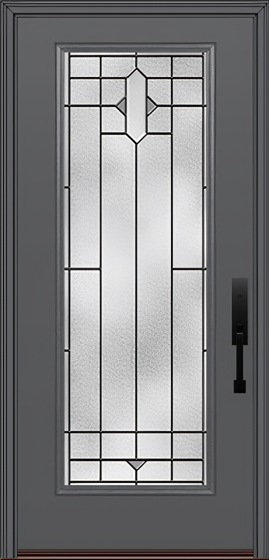 ProVia Legacy Single Entry Door 460 Style Brookhaven Decorative Glass with Patina Caming and Low-E - Doors and Beyond
