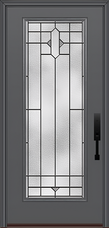 ProVia Legacy Single Entry Door 460 Style Brookhaven Decorative Glass with Patina Caming and Low-E - Doors and Beyond