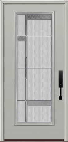 ProVia Legacy Single Entry Door 460 Style Manhattan Decorative Glass with Zinc Caming and Low-E - Doors and Beyond