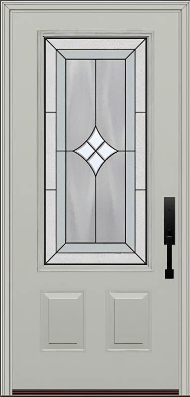 ProVia Legacy Single Entry Door 440 Style Aria Decorative Glass with Patina Caming and Low-E - Doors and Beyond