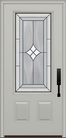 ProVia Legacy Single Entry Door 440 Style Aria Decorative Glass with Patina Caming and Low-E - Doors and Beyond