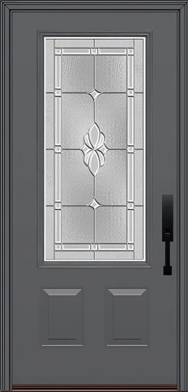 ProVia Legacy Single Entry Door 440 Style Somerset Decorative Glass with Zinc Caming and Low-E - Doors and Beyond