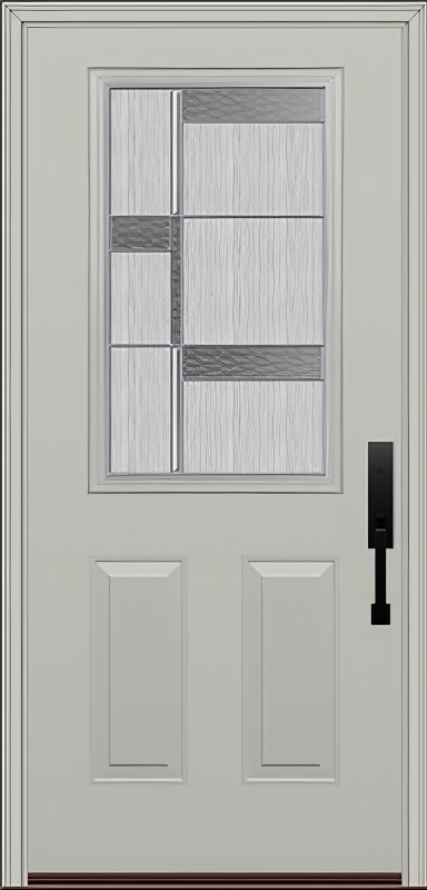 ProVia Legacy Single Entry Door 430 Style Manhattan Decorative Glass with Zinc Caming and Low-E - Doors and Beyond