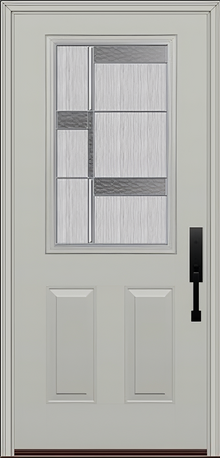 ProVia Legacy Single Entry Door 430 Style Manhattan Decorative Glass with Zinc Caming and Low-E - Doors and Beyond