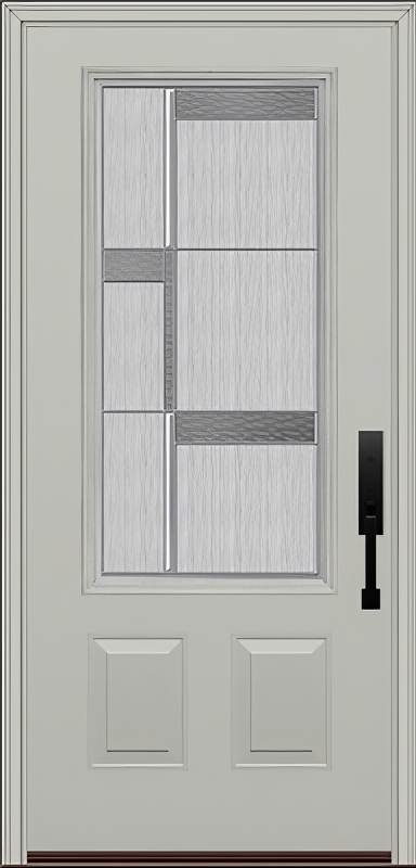 ProVia Legacy Single Entry Door 440 Style Manhattan Decorative Glass with Zinc Caming and Low-E - Doors and Beyond