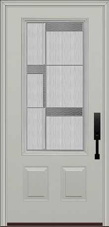 ProVia Legacy Single Entry Door 440 Style Manhattan Decorative Glass with Zinc Caming and Low-E - Doors and Beyond