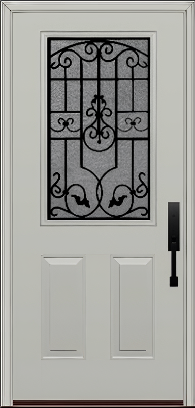 ProVia Legacy Single Entry Door 430 Style Barcelona Decorative Glass With Gluechip Privacy Glass - Doors and Beyond