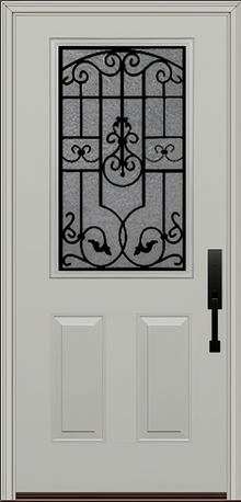 ProVia Legacy Single Entry Door 430 Style Barcelona Decorative Glass With Gluechip Privacy Glass - Doors and Beyond