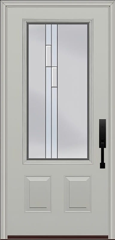 ProVia Legacy Single Entry Door 440 Style Genesis Decorative Glass with Silver Caming and Low-E - Doors and Beyond