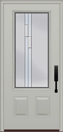 ProVia Legacy Single Entry Door 440 Style Genesis Decorative Glass with Silver Caming and Low-E - Doors and Beyond