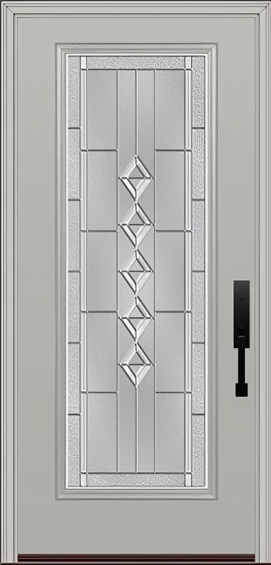 ProVia Legacy Single Entry Door 460 Style Gemstone Decorative Glass with Zinc Caming and Low-E - Doors and Beyond