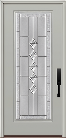 ProVia Legacy Single Entry Door 460 Style Gemstone Decorative Glass with Zinc Caming and Low-E - Doors and Beyond