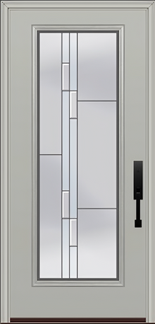 ProVia Legacy Single Entry Door 460 Style Genesis Decorative Glass with Silver Caming and Low-E - Doors and Beyond