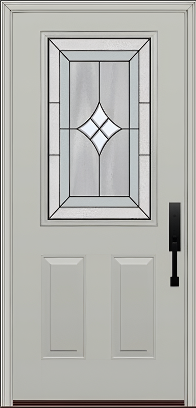 ProVia Legacy Single Entry Door 430 Style Aria Decorative Glass with Patina Caming and Low-E - Doors and Beyond