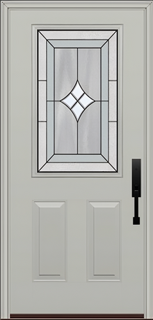 ProVia Legacy Single Entry Door 430 Style Aria Decorative Glass with Patina Caming and Low-E - Doors and Beyond