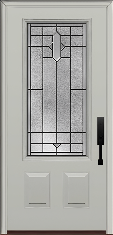 ProVia Legacy Single Entry Door 440 Style Brookhaven Decorative Glass with Patina Caming and Low-E - Doors and Beyond