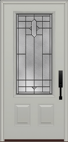 ProVia Legacy Single Entry Door 440 Style Brookhaven Decorative Glass with Patina Caming and Low-E - Doors and Beyond