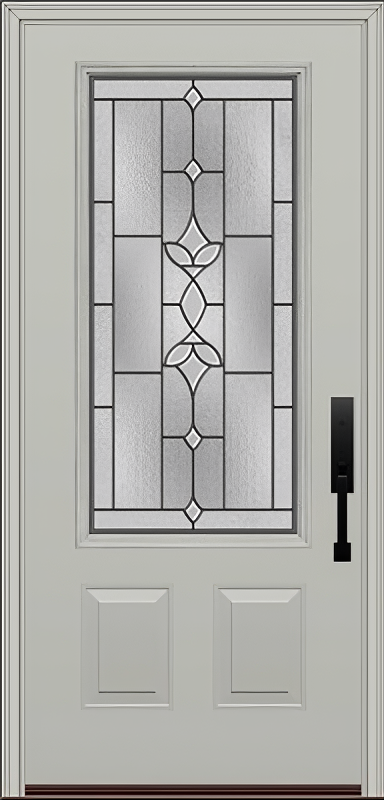 ProVia Legacy Single Entry Door 440 Style Esmond Decorative Glass with Patina Caming and Low-E - Doors and Beyond
