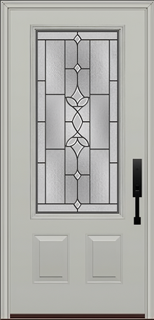 ProVia Legacy Single Entry Door 440 Style Esmond Decorative Glass with Patina Caming and Low-E - Doors and Beyond