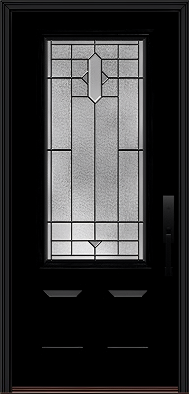 ProVia Legacy Single Entry Door 440 Style Brookhaven Decorative Glass with Patina Caming and Low-E - Doors and Beyond
