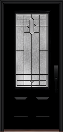 ProVia Legacy Single Entry Door 440 Style Brookhaven Decorative Glass with Patina Caming and Low-E - Doors and Beyond