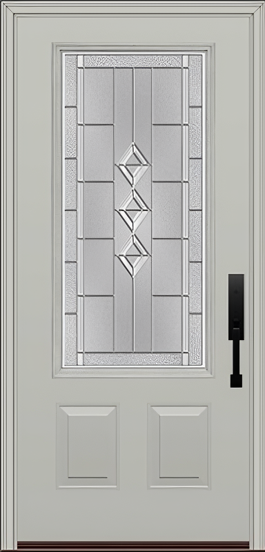ProVia Legacy Single Entry Door 440 Style Gemstone Decorative Glass with Zinc Caming and Low-E - Doors and Beyond