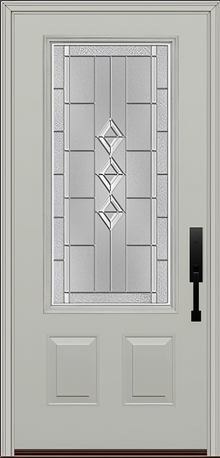 ProVia Legacy Single Entry Door 440 Style Gemstone Decorative Glass with Zinc Caming and Low-E - Doors and Beyond