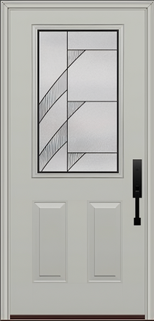 ProVia Legacy Single Entry Door 430 Style Tidal Decorative Glass with Patina Caming and Low-E - Doors and Beyond