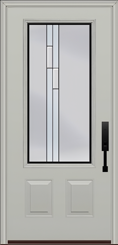 ProVia Legacy Single Entry Door 440 Style Genesis Decorative Glass with Black Caming and Low-E - Doors and Beyond