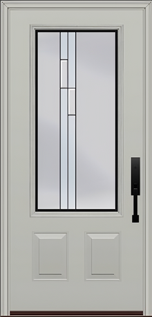 ProVia Legacy Single Entry Door 440 Style Genesis Decorative Glass with Black Caming and Low-E - Doors and Beyond