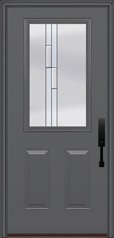 ProVia Legacy Single Entry Door 430 Style Genesis Decorative Glass with Silver Caming and Low-E - Doors and Beyond
