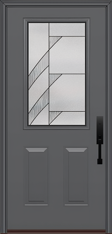 ProVia Legacy Single Entry Door 430 Style Tidal Decorative Glass with Patina Caming and Low-E - Doors and Beyond