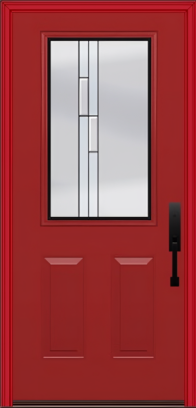 ProVia Legacy Single Entry Door 430 Style Genesis Decorative Glass with Black Caming and Low-E - Doors and Beyond