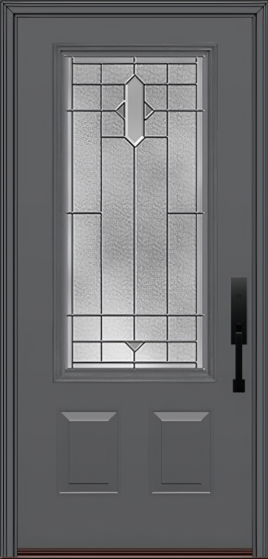 ProVia Legacy Single Entry Door 440 Style Brookhaven Decorative Glass with Zinc Caming and Low-E - Doors and Beyond