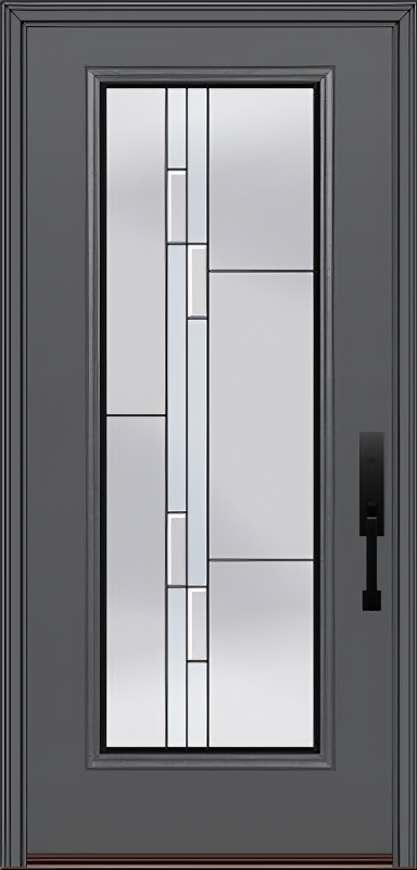 ProVia Legacy Single Entry Door 460 Style Genesis Decorative Glass with Black Caming and Low-E - Doors and Beyond