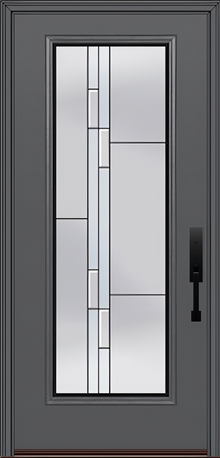 ProVia Legacy Single Entry Door 460 Style Genesis Decorative Glass with Black Caming and Low-E - Doors and Beyond