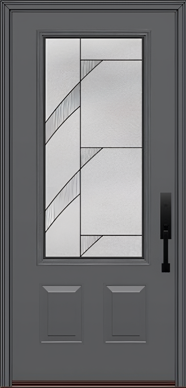 ProVia Legacy Single Entry Door 440 Style Tidal Decorative Glass with Patina Caming and Low-E - Doors and Beyond