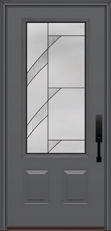 ProVia Legacy Single Entry Door 440 Style Tidal Decorative Glass with Patina Caming and Low-E - Doors and Beyond
