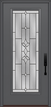 ProVia Legacy Single Entry Door 460 Style Esmond Decorative Glass with Patina Caming and Low-E - Doors and Beyond
