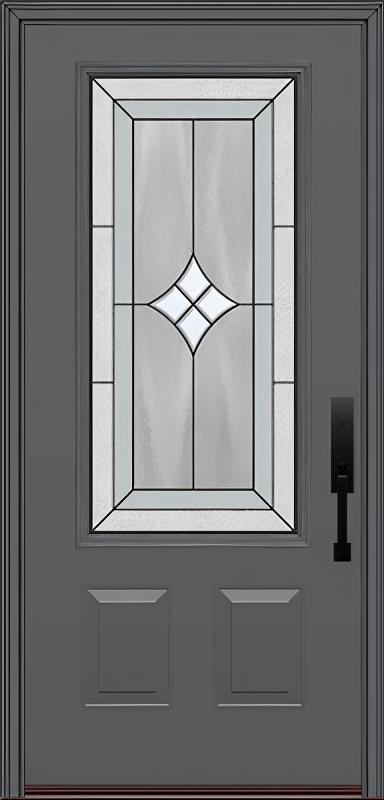 ProVia Legacy Single Entry Door 440 Style Aria Decorative Glass with Patina Caming and Low-E - Doors and Beyond