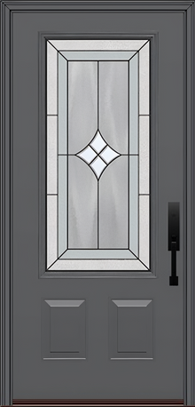 ProVia Legacy Single Entry Door 440 Style Aria Decorative Glass with Patina Caming and Low-E - Doors and Beyond