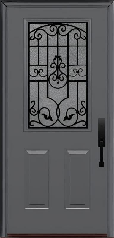 ProVia Legacy Single Entry Door 430 Style Barcelona Decorative Glass With Gluechip Privacy Glass - Doors and Beyond