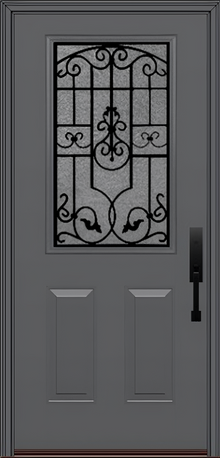 ProVia Legacy Single Entry Door 430 Style Barcelona Decorative Glass With Gluechip Privacy Glass - Doors and Beyond