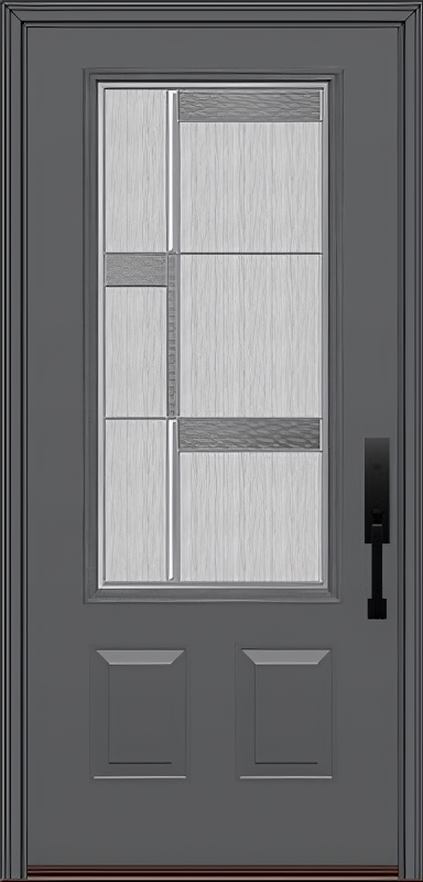 ProVia Legacy Single Entry Door 440 Style Manhattan Decorative Glass with Zinc Caming and Low-E - Doors and Beyond