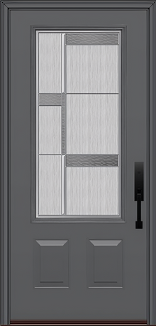 ProVia Legacy Single Entry Door 440 Style Manhattan Decorative Glass with Zinc Caming and Low-E - Doors and Beyond