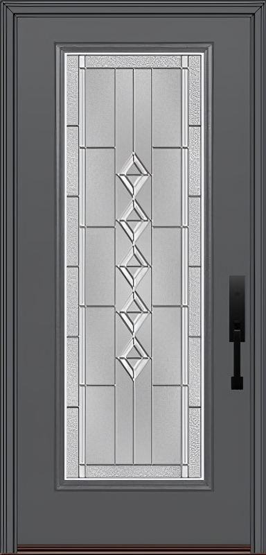 ProVia Legacy Single Entry Door 460 Style Gemstone Decorative Glass with Zinc Caming and Low-E - Doors and Beyond