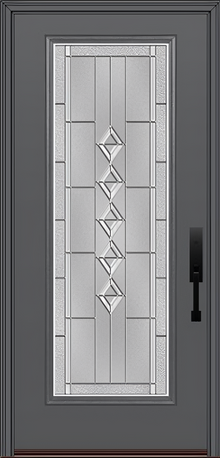 ProVia Legacy Single Entry Door 460 Style Gemstone Decorative Glass with Zinc Caming and Low-E - Doors and Beyond
