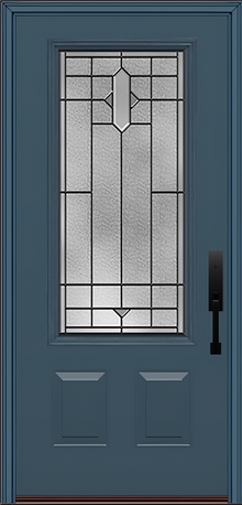 ProVia Legacy Single Entry Door 440 Style Brookhaven Decorative Glass with Patina Caming and Low-E - Doors and Beyond