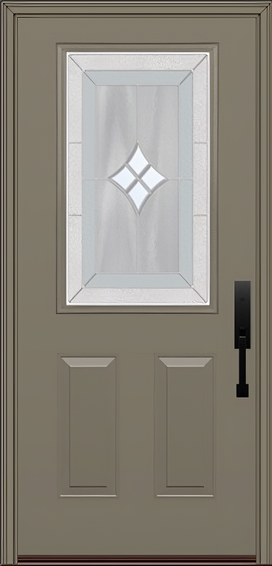 ProVia Legacy Single Entry Door 430 Style Aria Decorative Glass with Zinc Caming and Low-E - Doors and Beyond