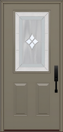 ProVia Legacy Single Entry Door 430 Style Aria Decorative Glass with Zinc Caming and Low-E - Doors and Beyond